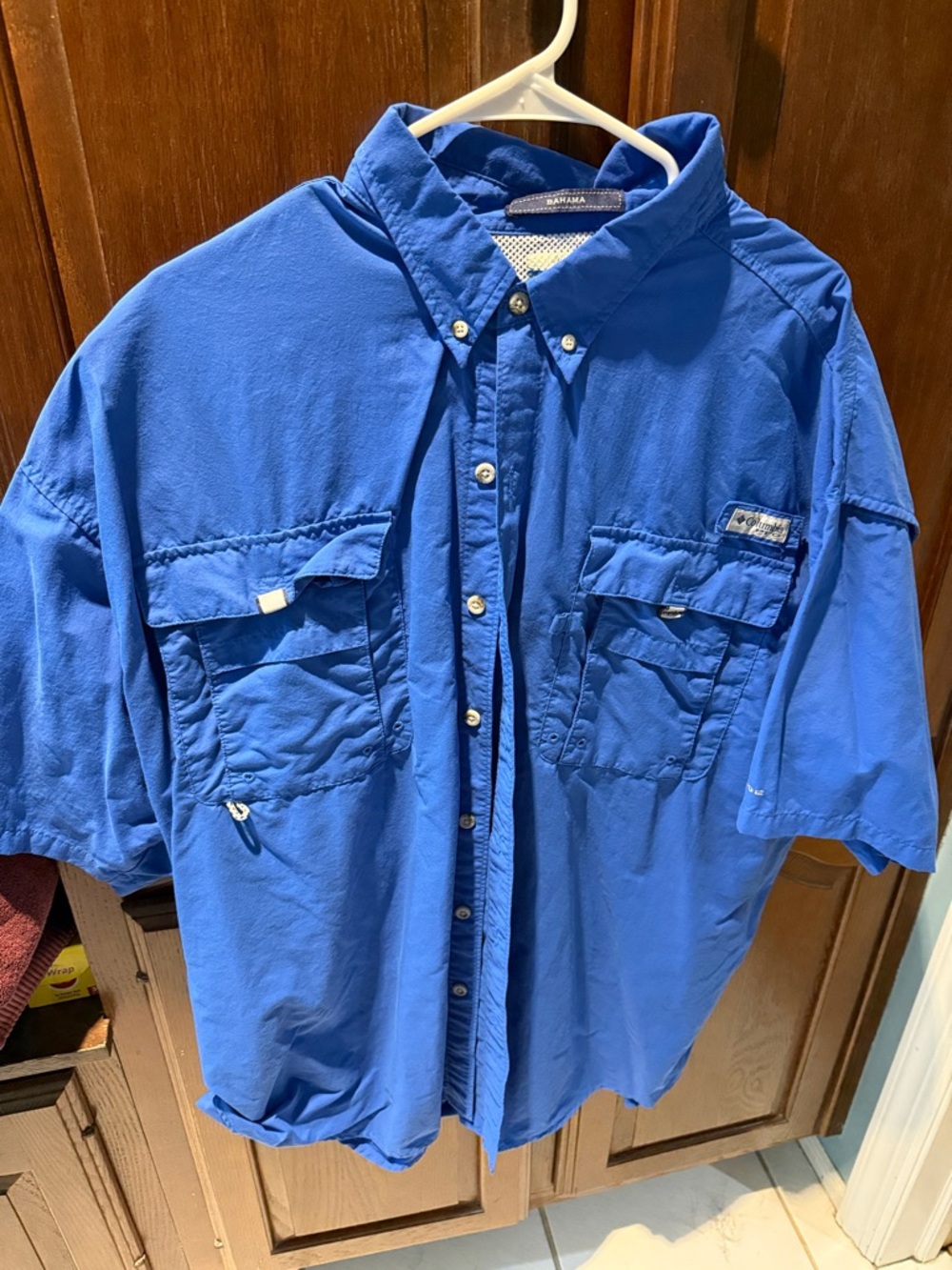 Columbia Men's Short-Sleeve Button-Down Fishing Shirt - Blue 3x